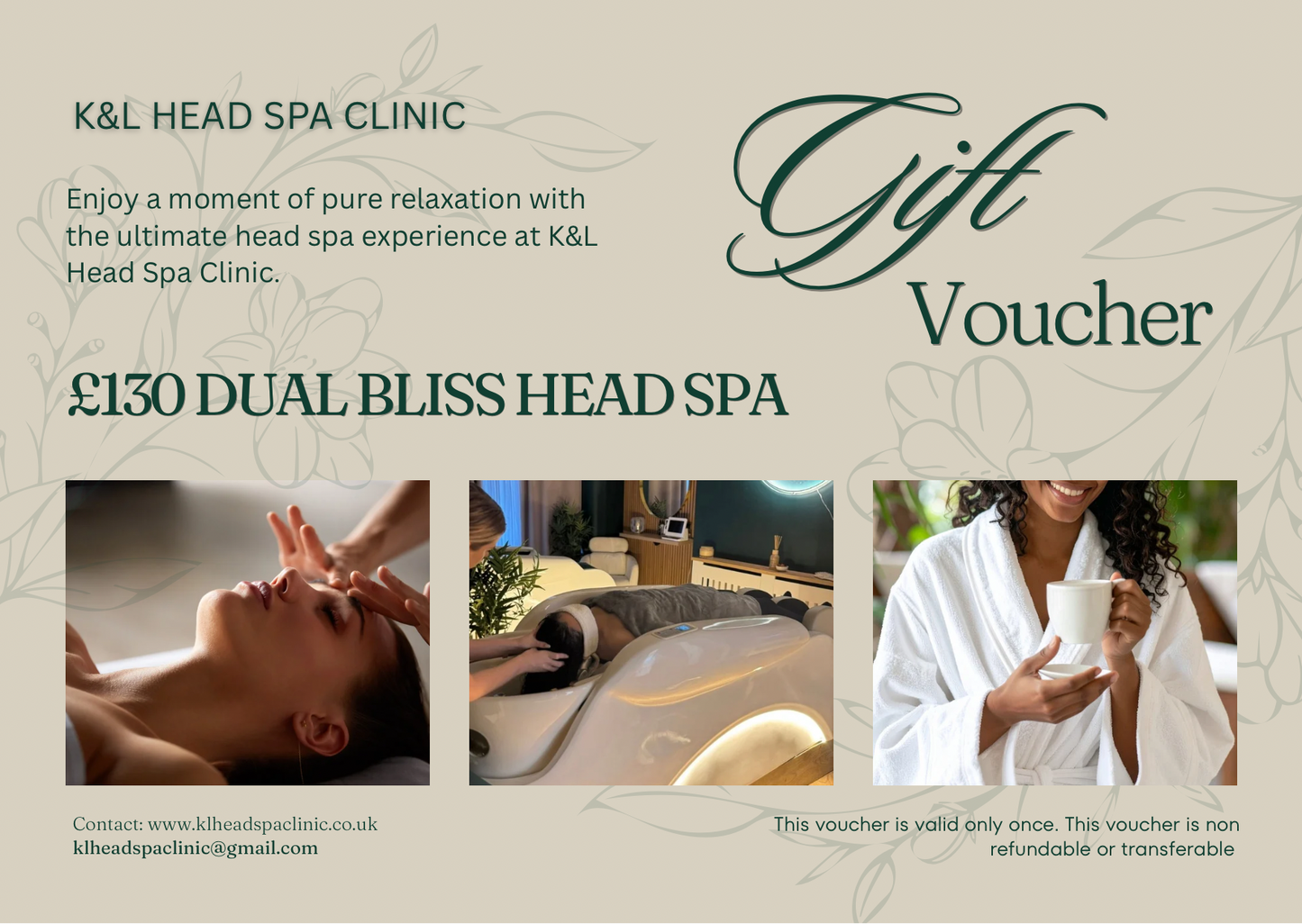 £130 Dual bliss head spa (Digital gift voucher)